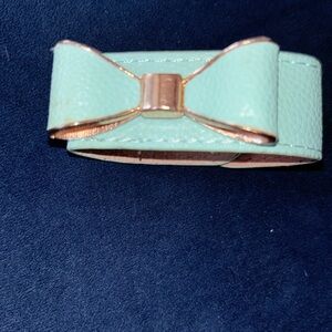 Mint Green Bow Leather Bracelet
